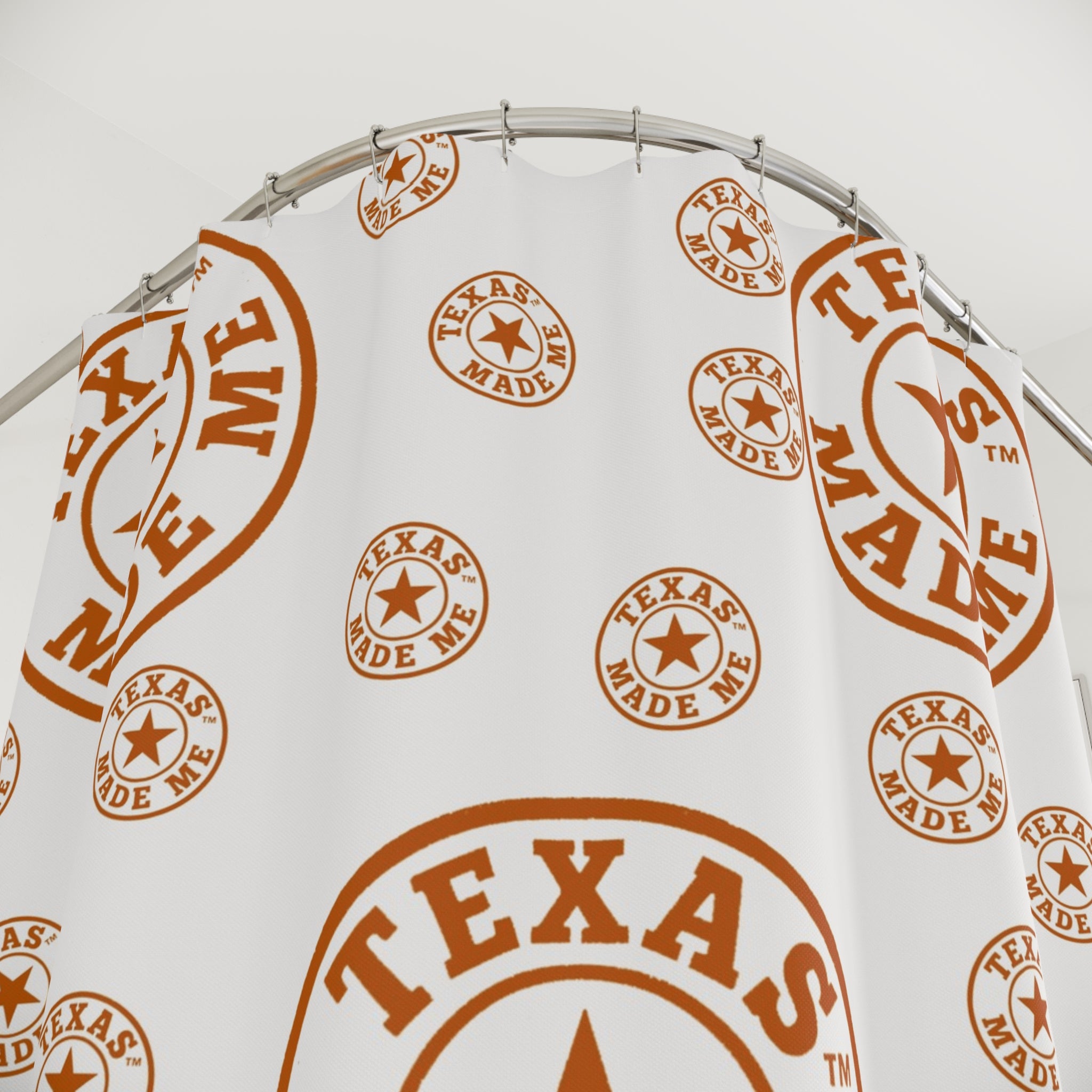 Texas Made Me Logo Print Shower Curtain