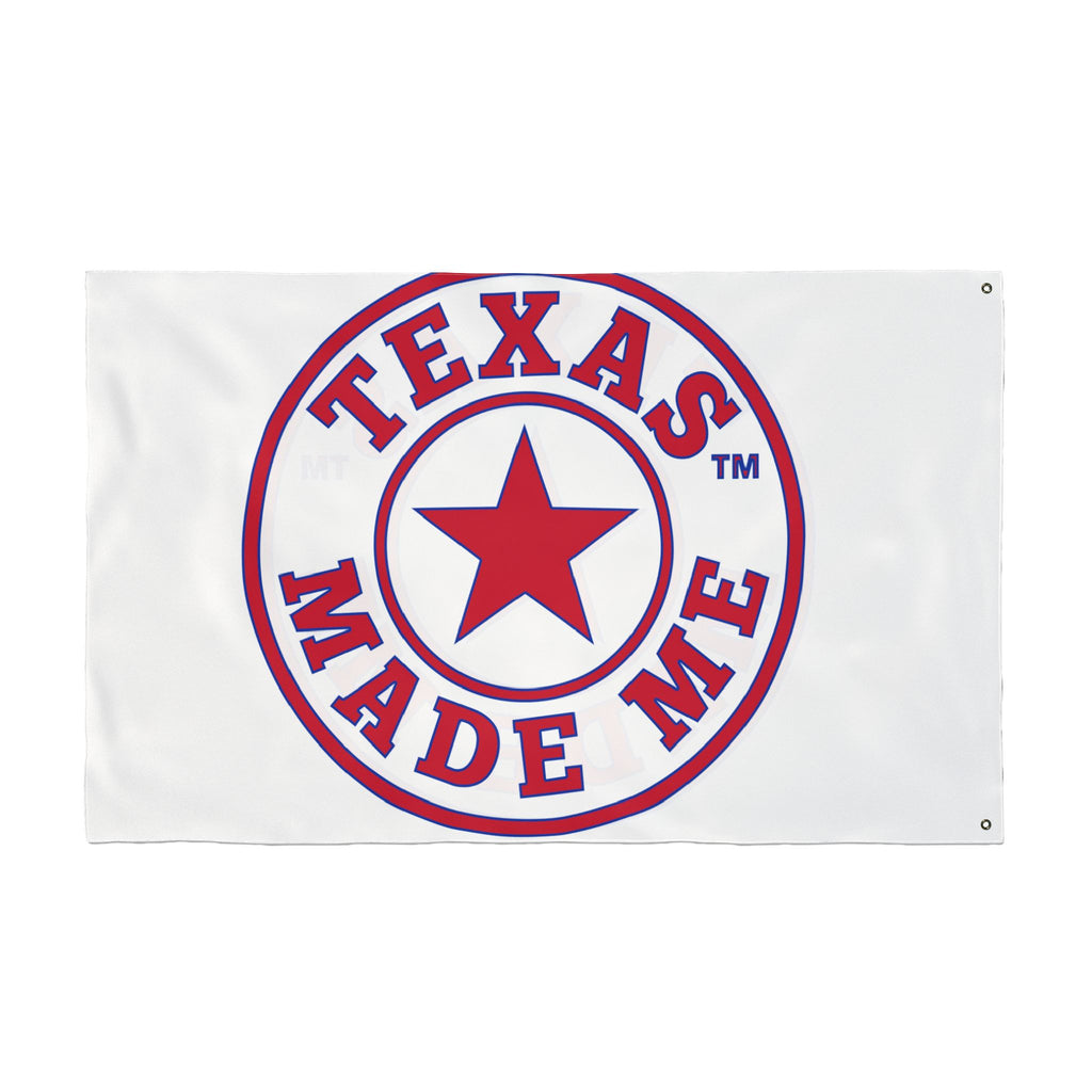 Texas Made Me Double-Sided Flag — Red, White and Blue Star State Pride Outdoor/Indoor Banner