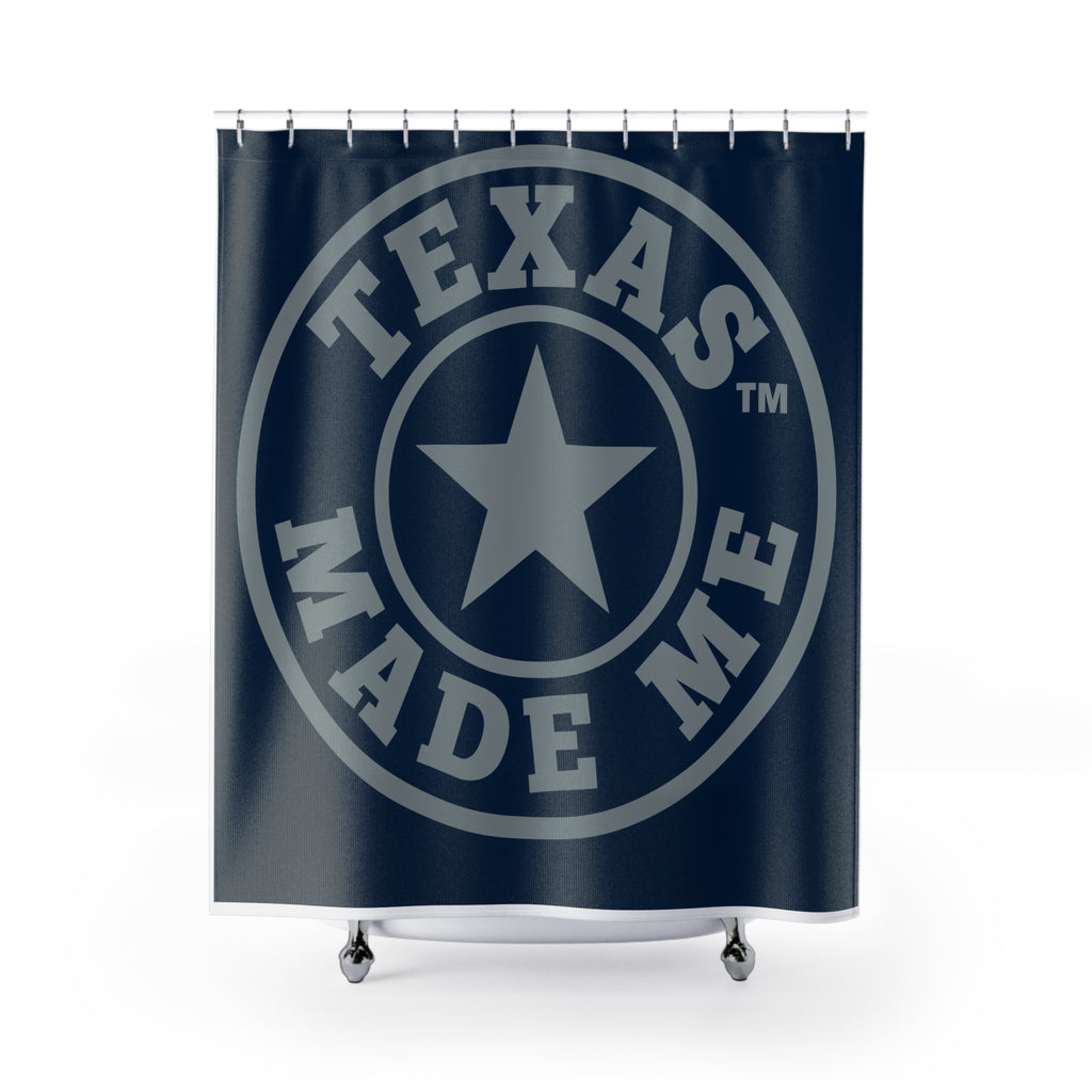 Navy and Blue TMM Logo Shower Curtain