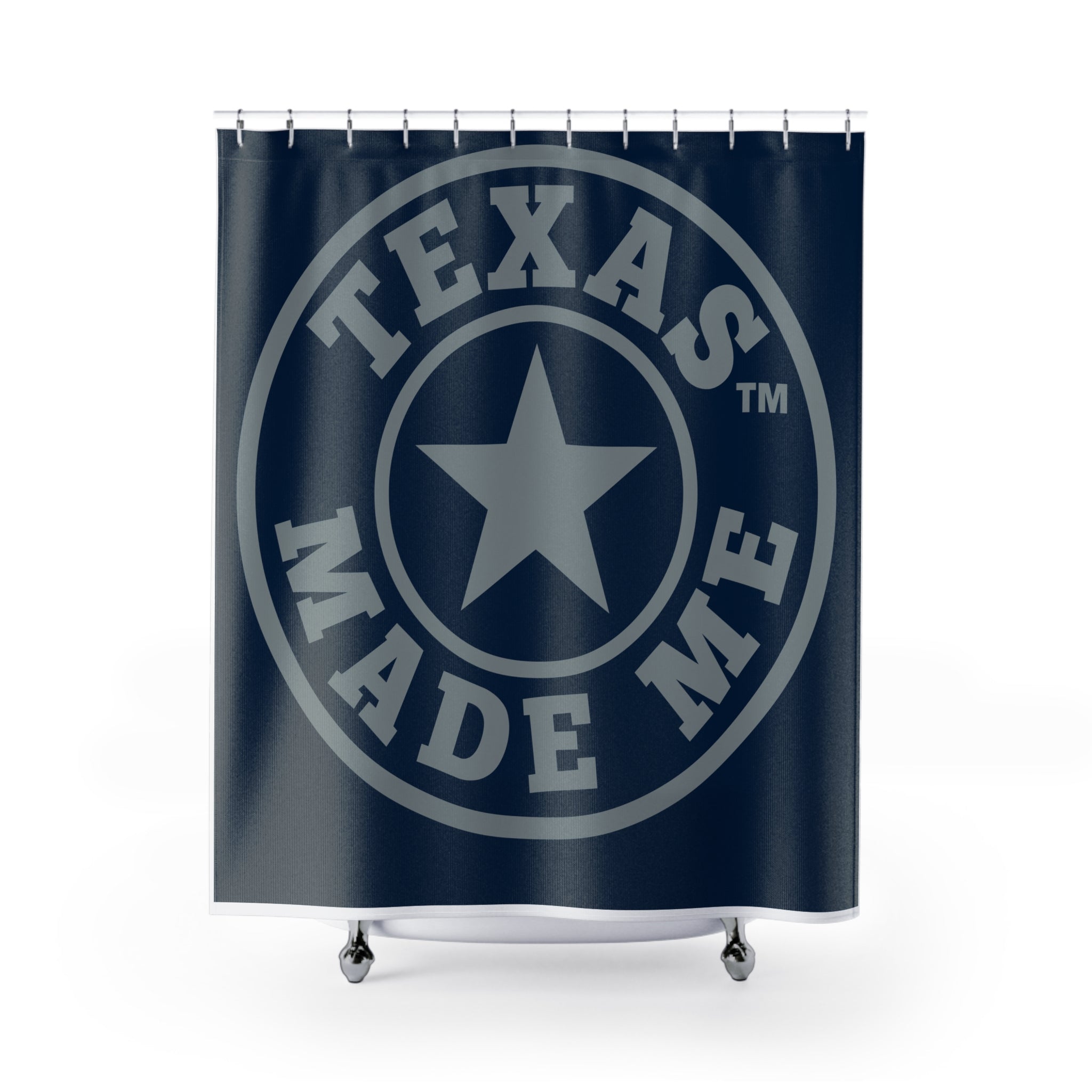 Navy and Blue TMM Logo Shower Curtain