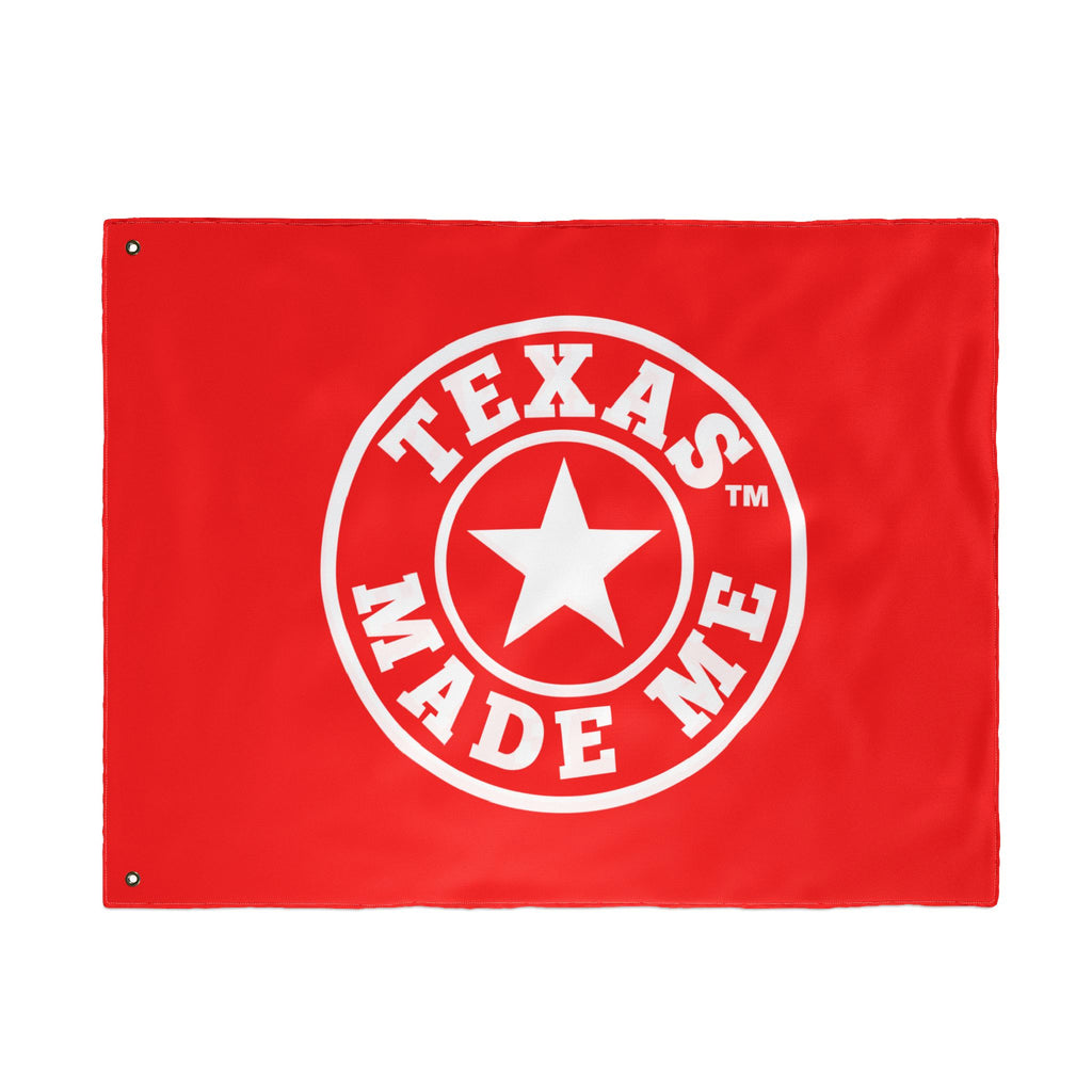 Texas Made Me Double-Sided Flag — Red, White and Blue Star State Pride Outdoor/Indoor Banner