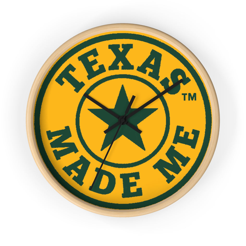 Texas Made Me Wall Clock — Rustic Lone Star Round Clock for Home & Office