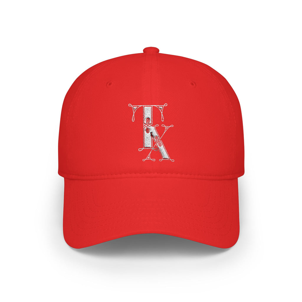 Red TX Baseball Cap — Embroidered TX Low Profile Hat