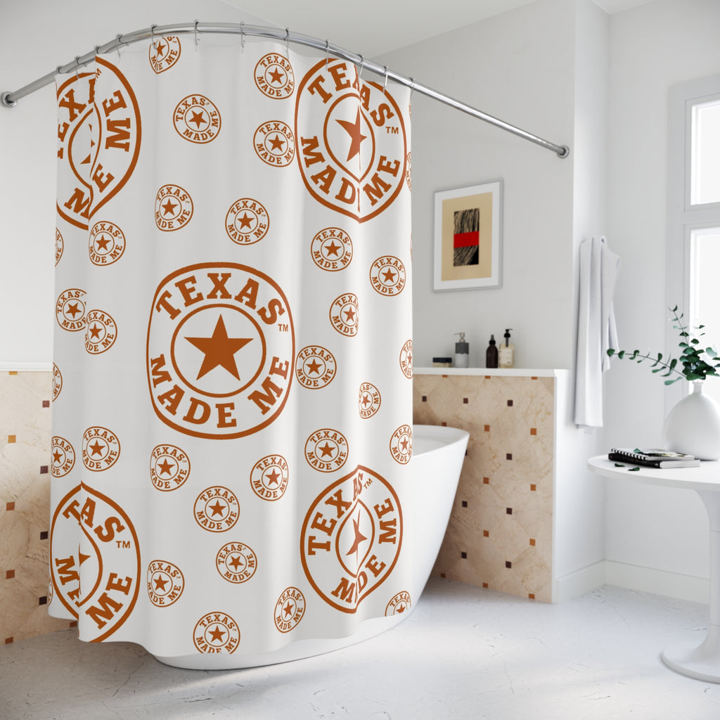 Texas Made Me Logo Print Shower Curtain