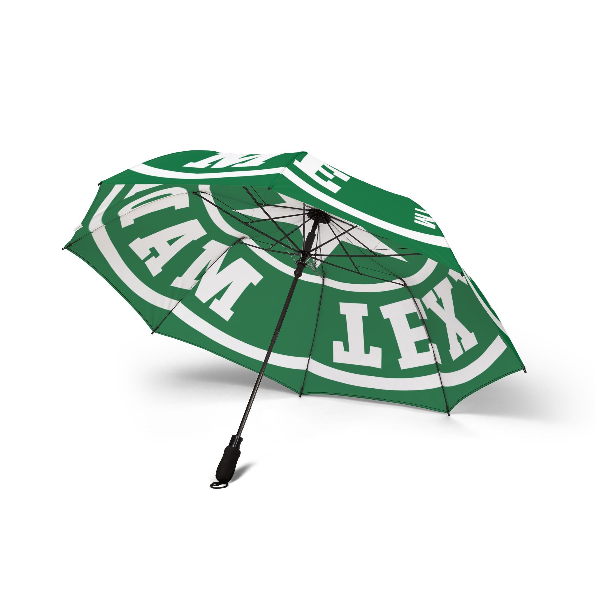 Team Green & White Foldable Umbrella – Texas Made Me Star Logo (Green & Gold)