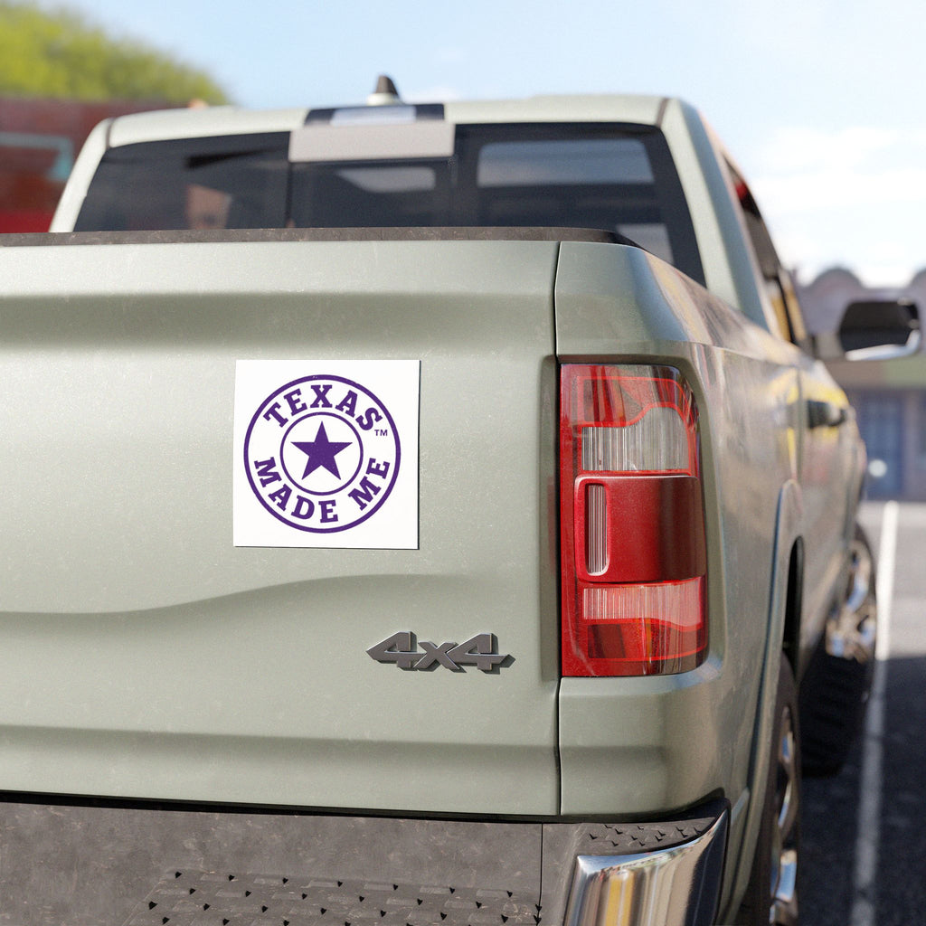 Texas Made Me Car Magnet - Round Lone Star Vehicle Decal