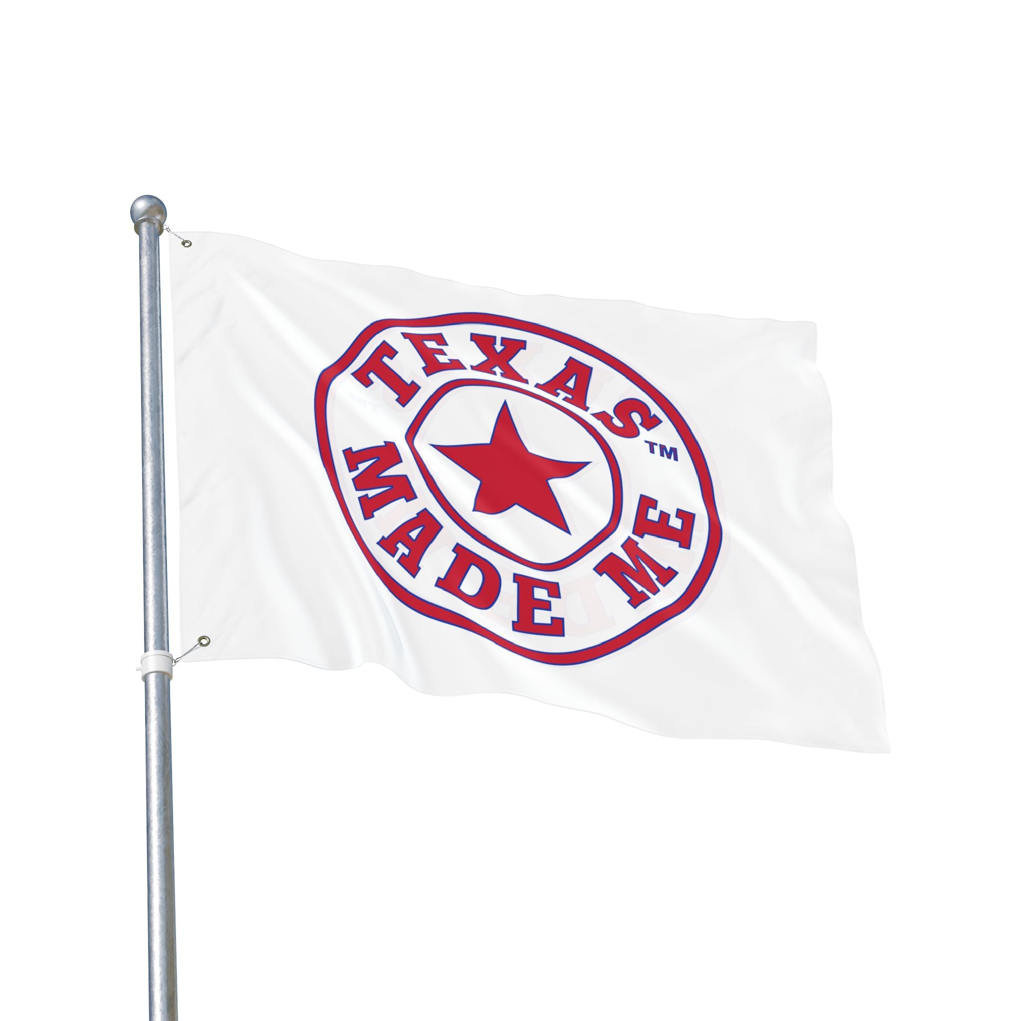 Texas Made Me Double-Sided Flag — Red, White and Blue Star State Pride Outdoor/Indoor Banner
