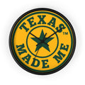 Texas Made Me Wall Clock — Rustic Lone Star Round Clock for Home & Office