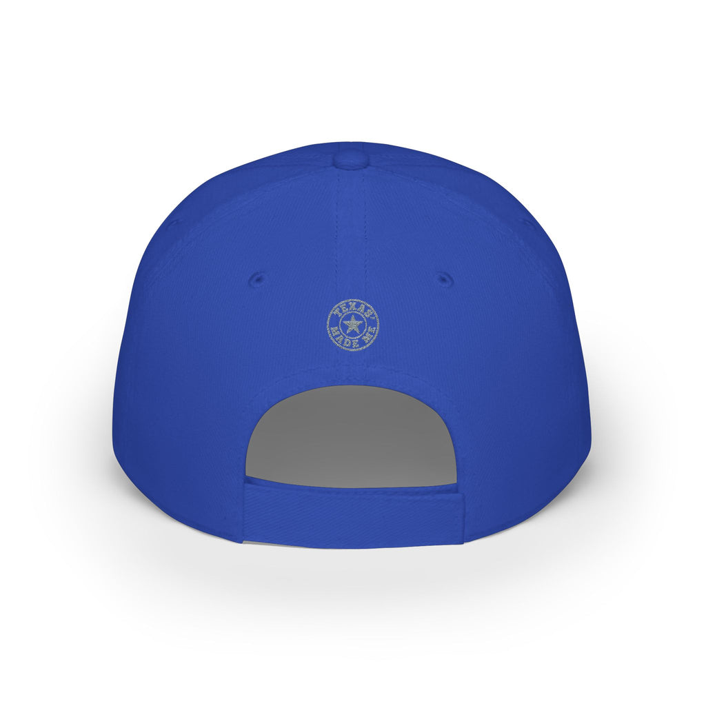 Silver Text Vintage Baseball Cap — Embroidered TX Low Profile Hat