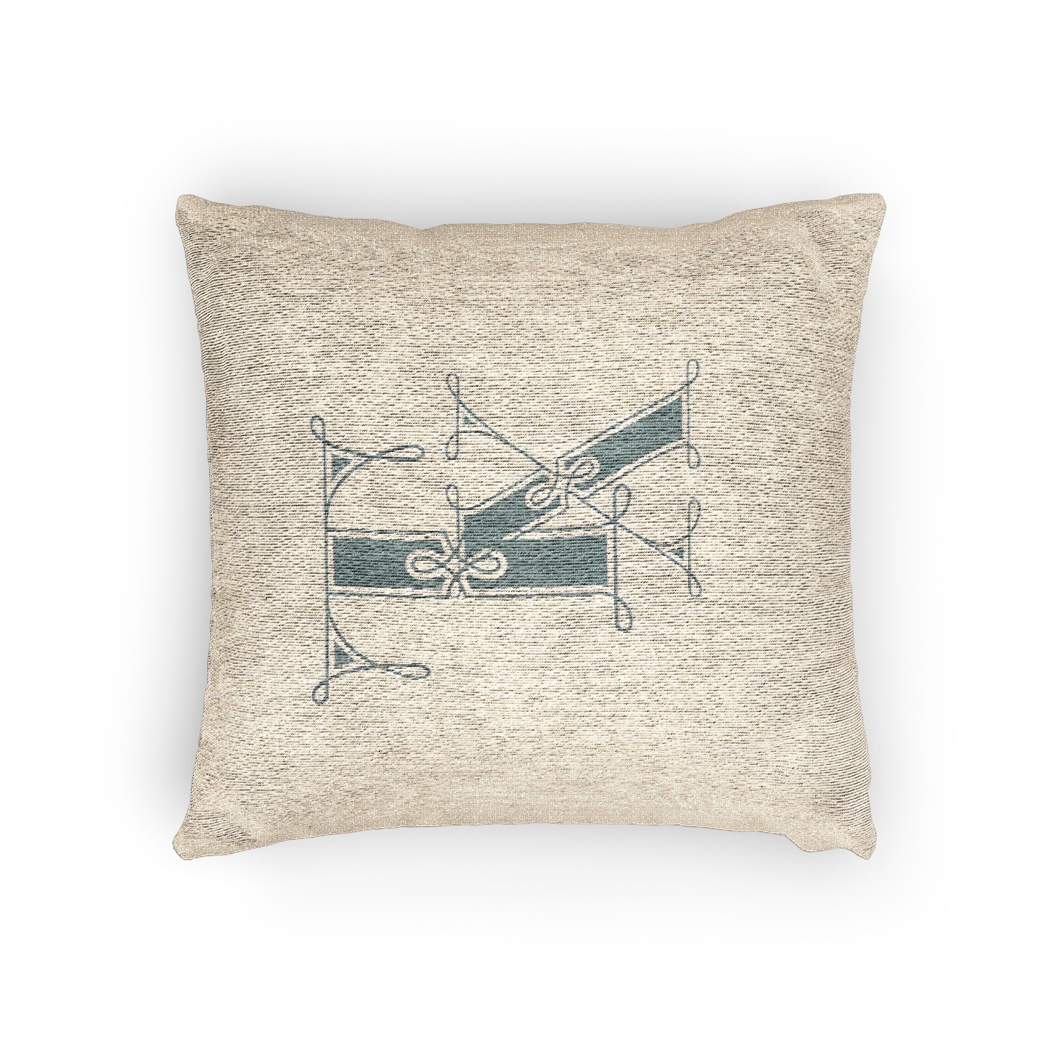 Neutral Woven Decorative Pillow – Textured Beige Throw Cushion for Living Room & Bedroom