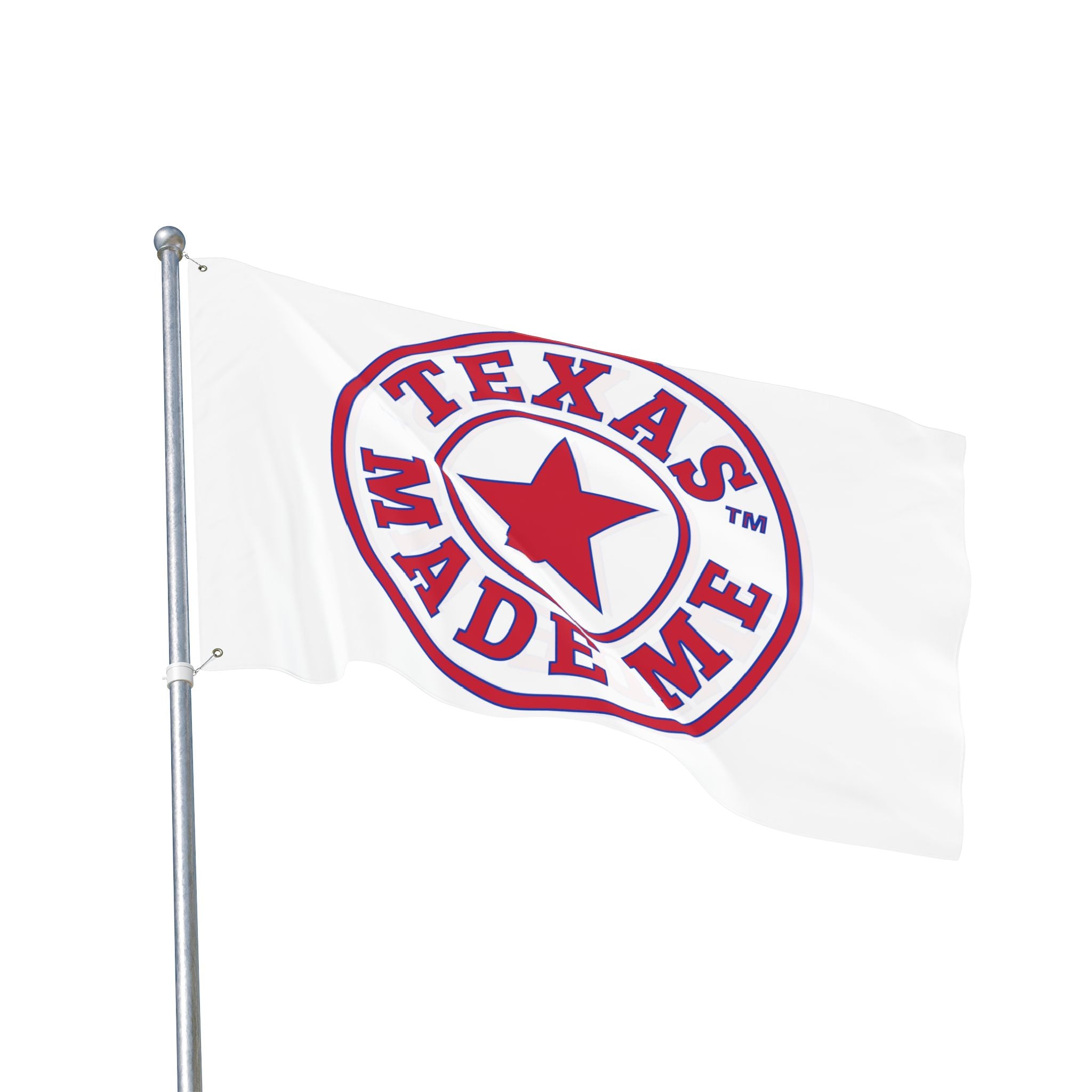 Texas Made Me Double-Sided Flag — Red, White and Blue Star State Pride Outdoor/Indoor Banner