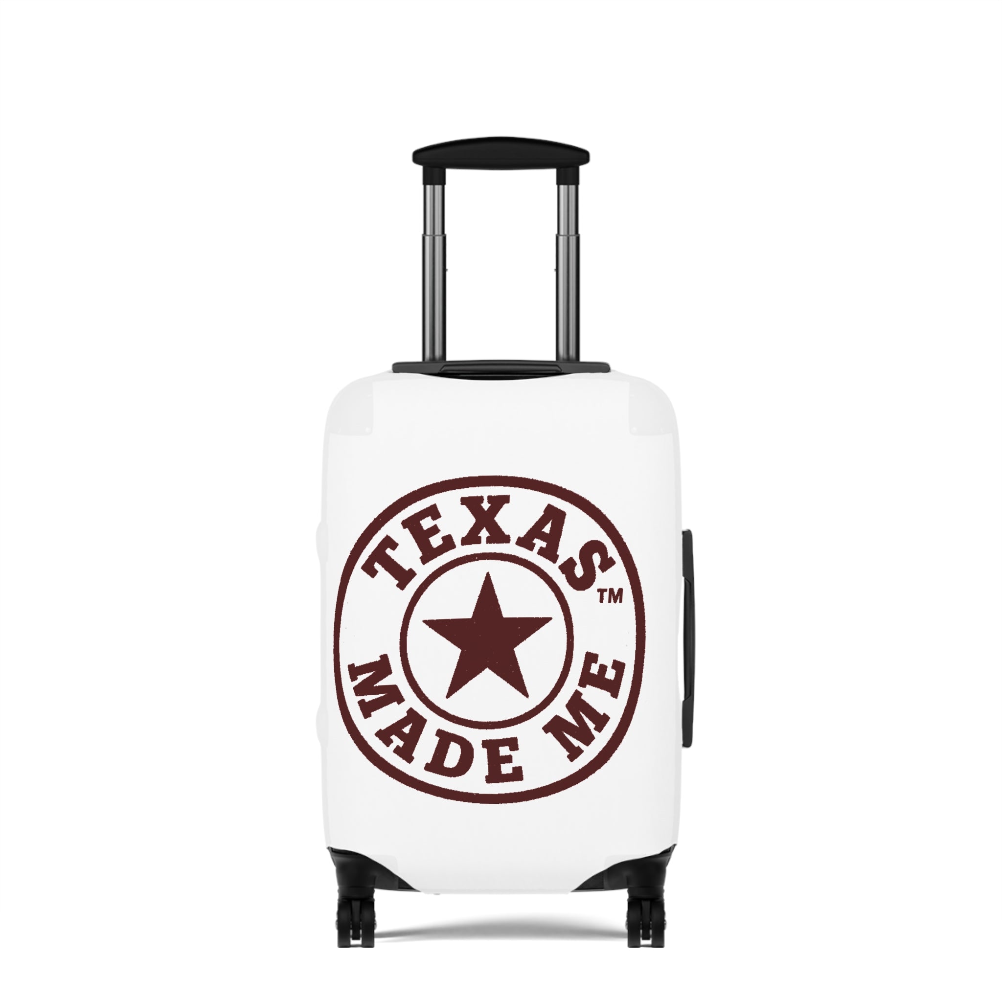 Texas Made Me Luggage Cover — Travel Cover with Texas State Graphic