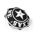 Black & White Foldable Umbrella – Texas Made Me Star Logo