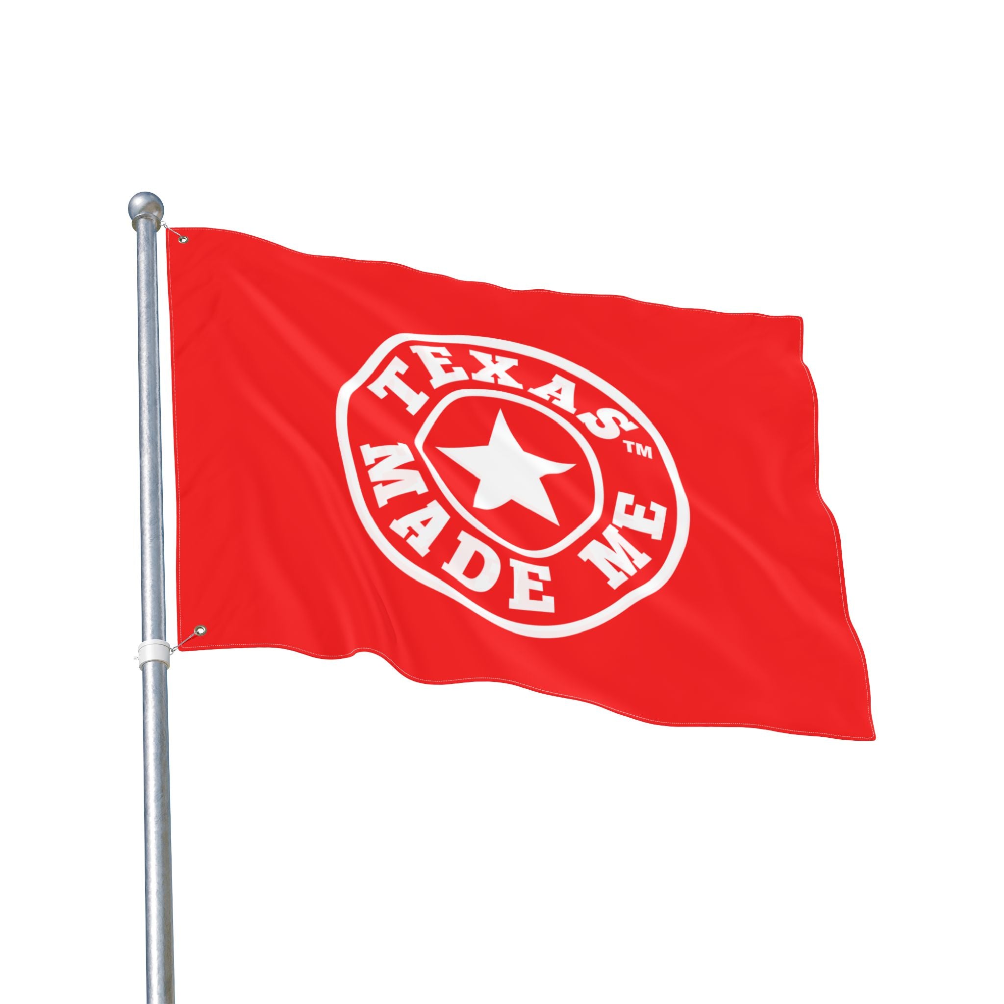 Texas Made Me Double-Sided Flag — Red, White and Blue Star State Pride Outdoor/Indoor Banner