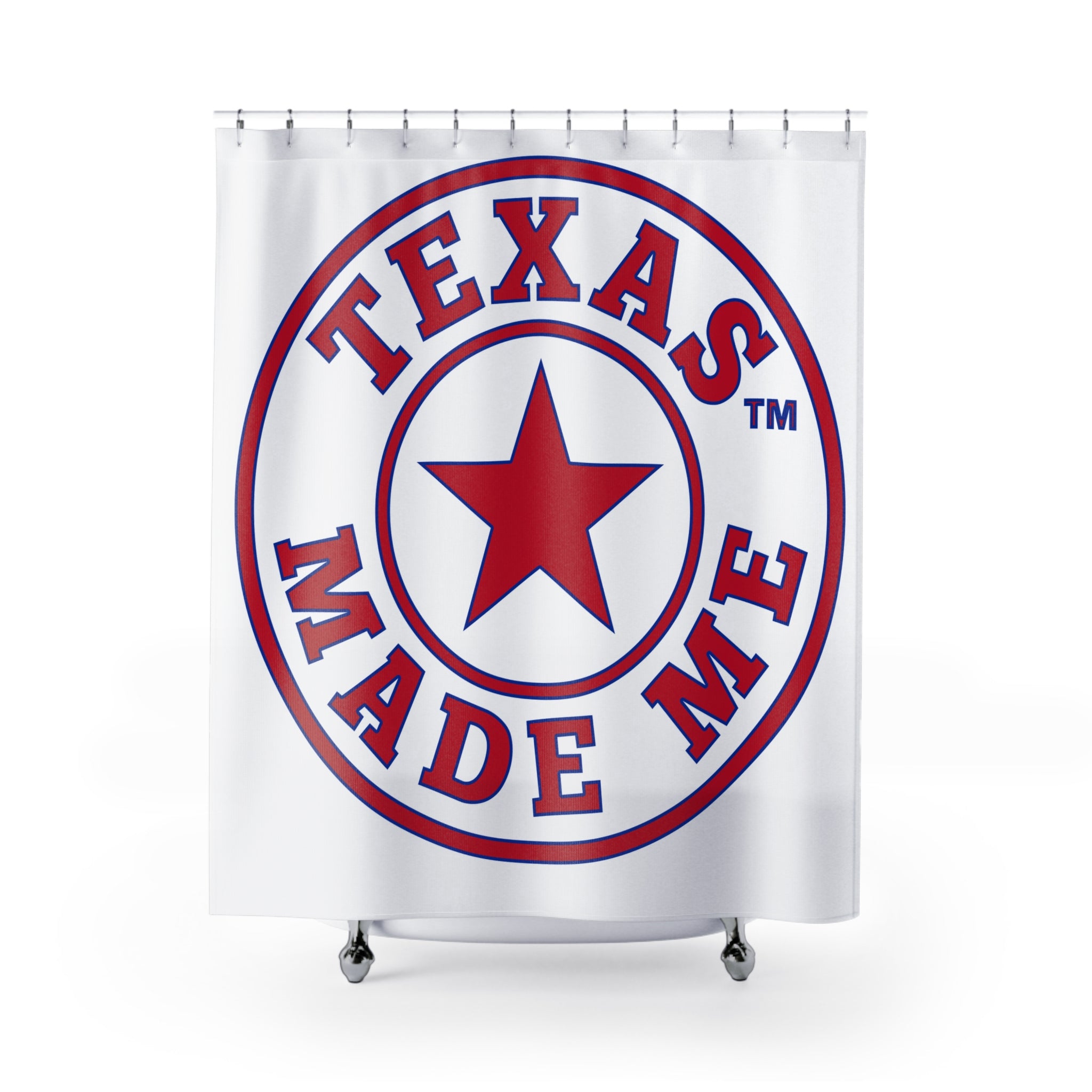 Red, White and Blue TMM Logo Shower Curtain