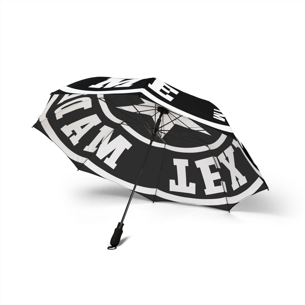 Black & White Foldable Umbrella – Texas Made Me Star Logo