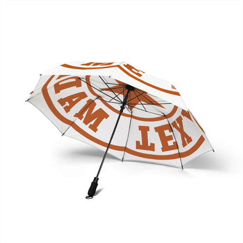 Foldable Umbrella – Texas Made Me Star Logo (Burnt Orange & White)