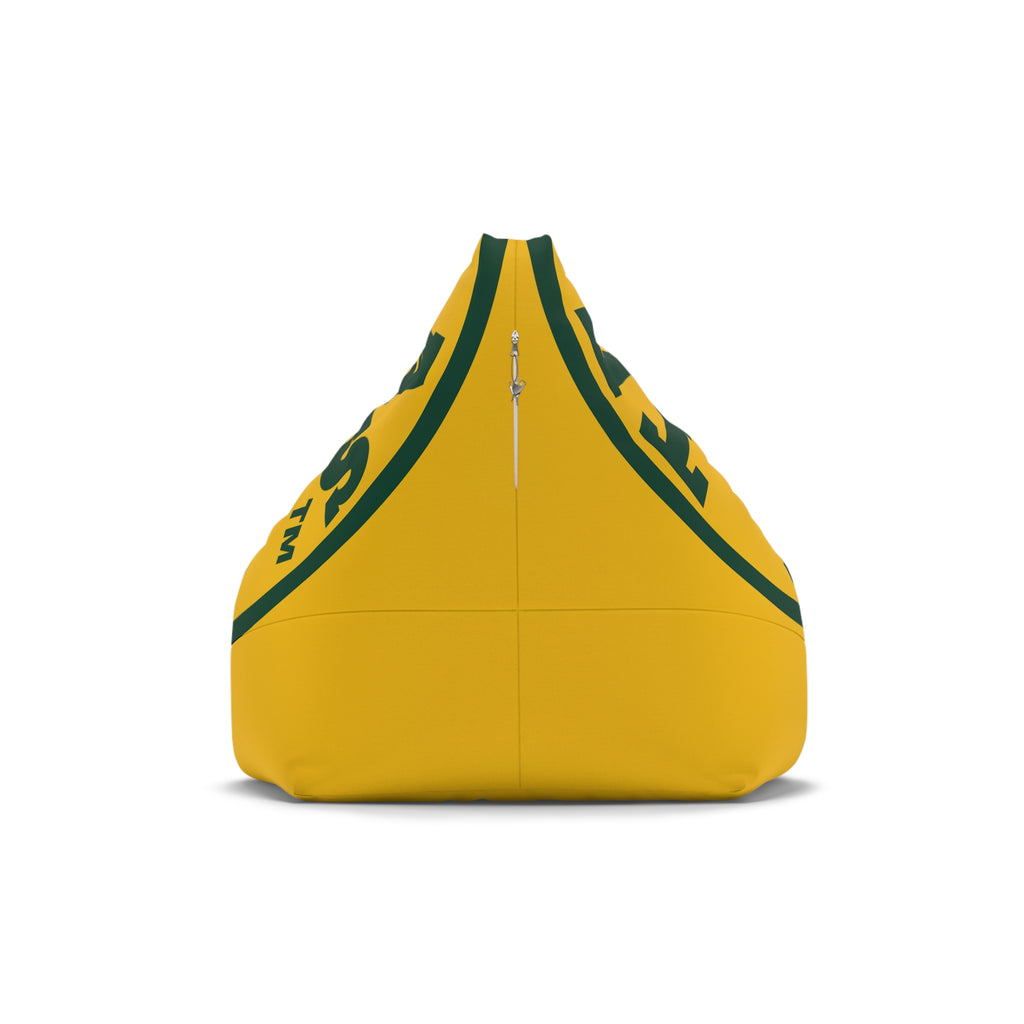 Bean Bag Chair Cover — Green & Gold Star Emblem Accent for Living Room & Game Room