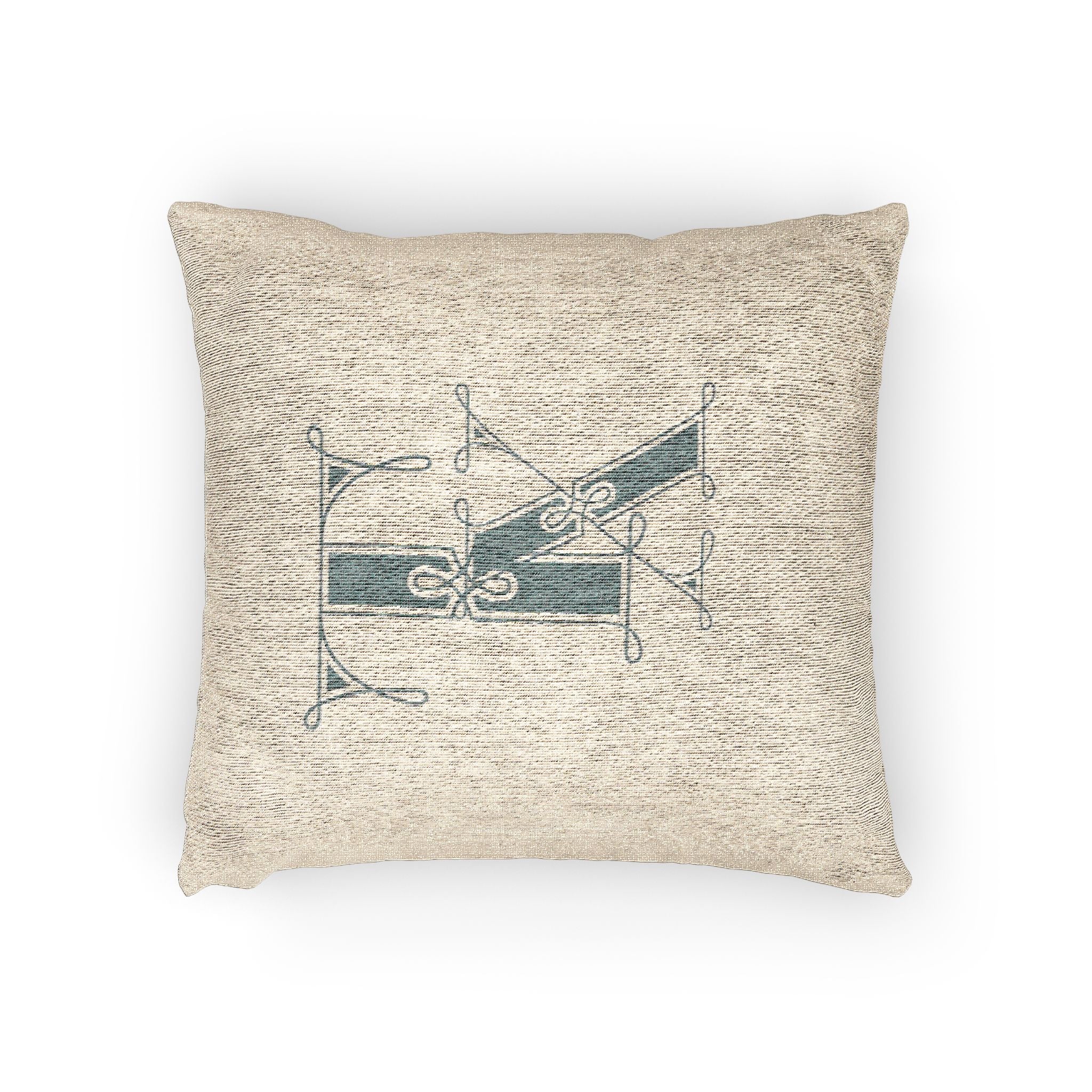 Neutral Woven Decorative Pillow – Textured Beige Throw Cushion for Living Room & Bedroom