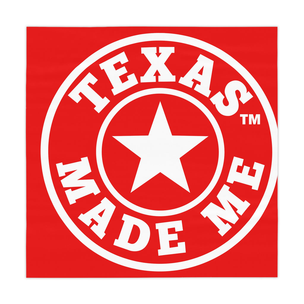 Texas Made Me Tablecloth — Red Lone Star Decorative Table Cover