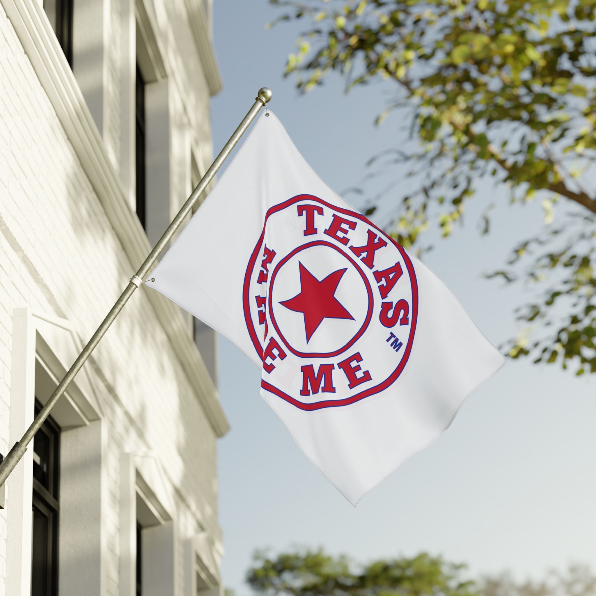 Texas Made Me Double-Sided Flag — Red, White and Blue Star State Pride Outdoor/Indoor Banner