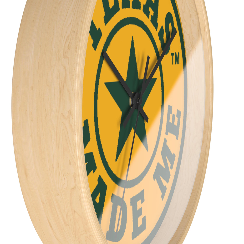 Texas Made Me Wall Clock — Rustic Lone Star Round Clock for Home & Office