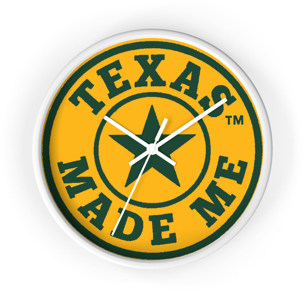 Texas Made Me Wall Clock — Rustic Lone Star Round Clock for Home & Office