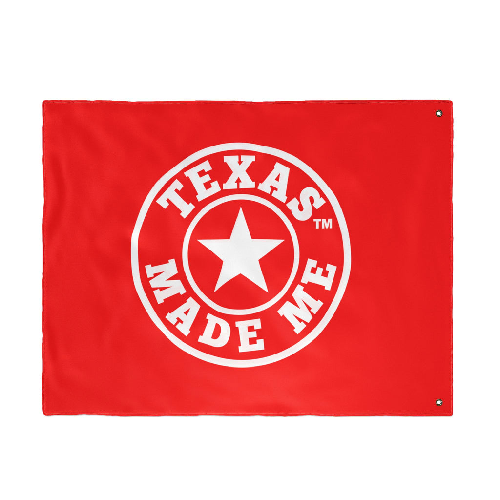 Texas Made Me Double-Sided Flag — Red, White and Blue Star State Pride Outdoor/Indoor Banner