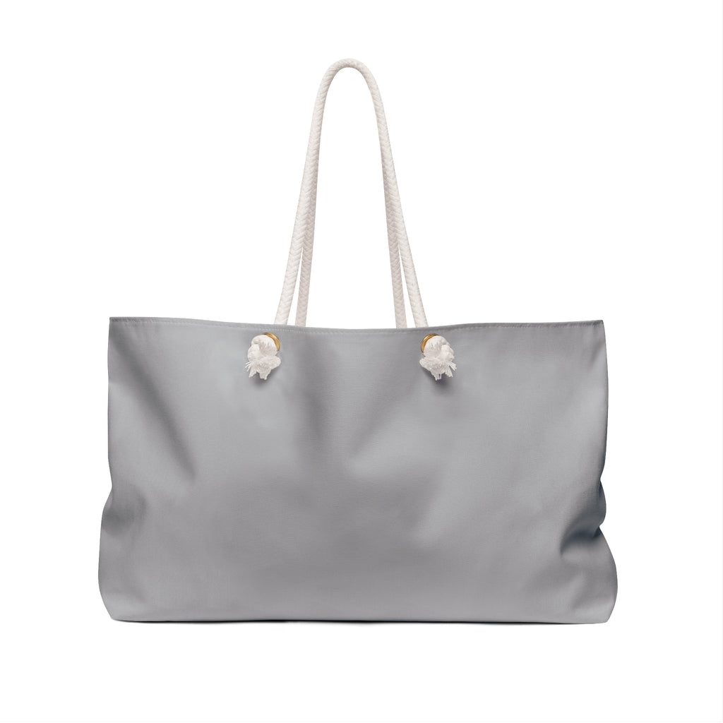 Texas Made Me Weekender Bag — Large Gray Travel Tote with Rope Handles