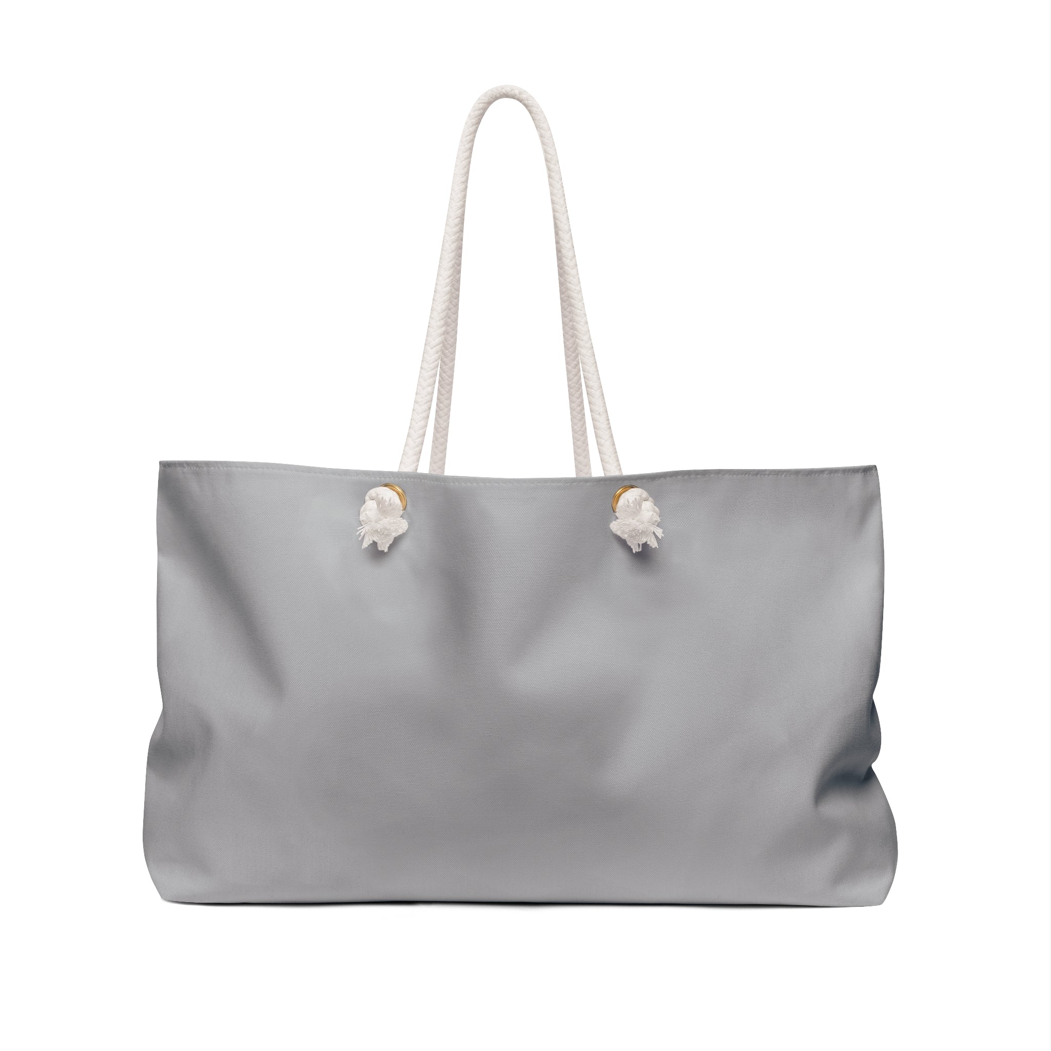 Texas Made Me Weekender Bag — Large Gray Travel Tote with Rope Handles