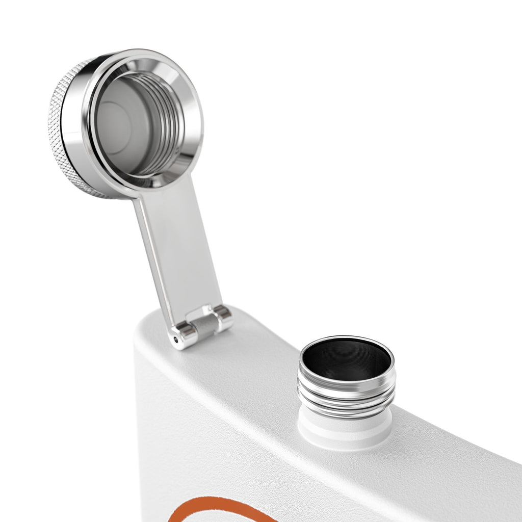 Burnt Orange & White Texas Made Me 6oz Stainless Steel Flask