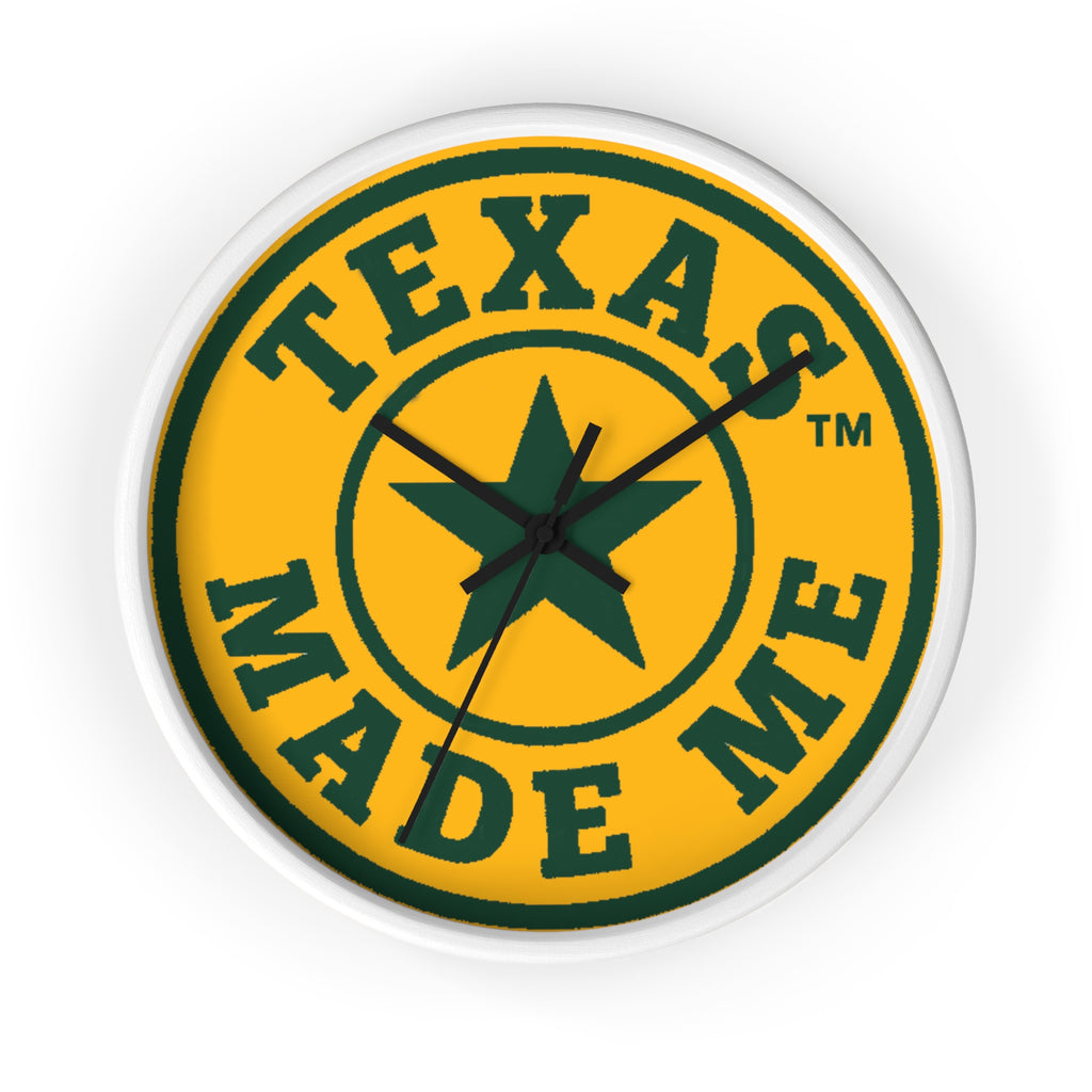 Texas Made Me Wall Clock — Rustic Lone Star Round Clock for Home & Office