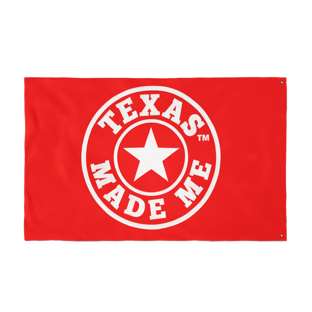 Texas Made Me Double-Sided Flag — Red, White and Blue Star State Pride Outdoor/Indoor Banner
