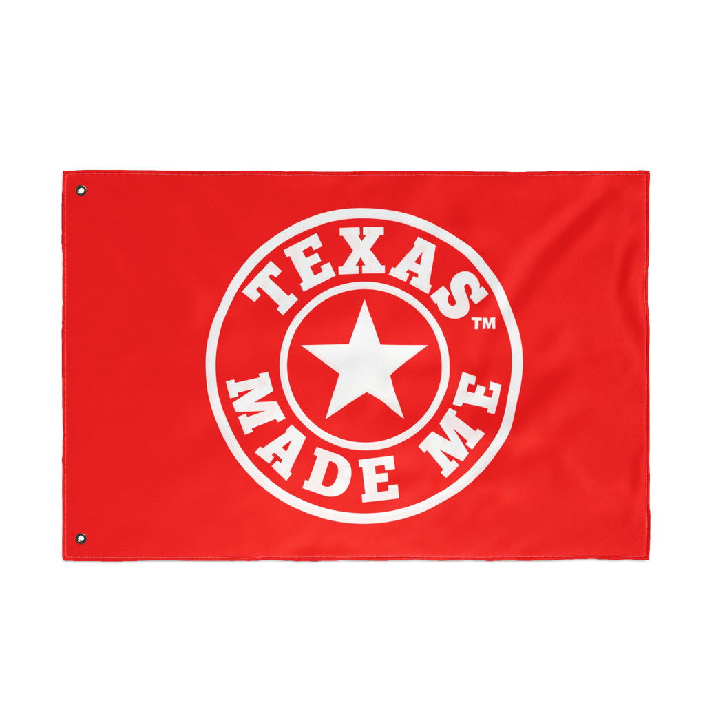 Texas Made Me Double-Sided Flag — Red, White and Blue Star State Pride Outdoor/Indoor Banner