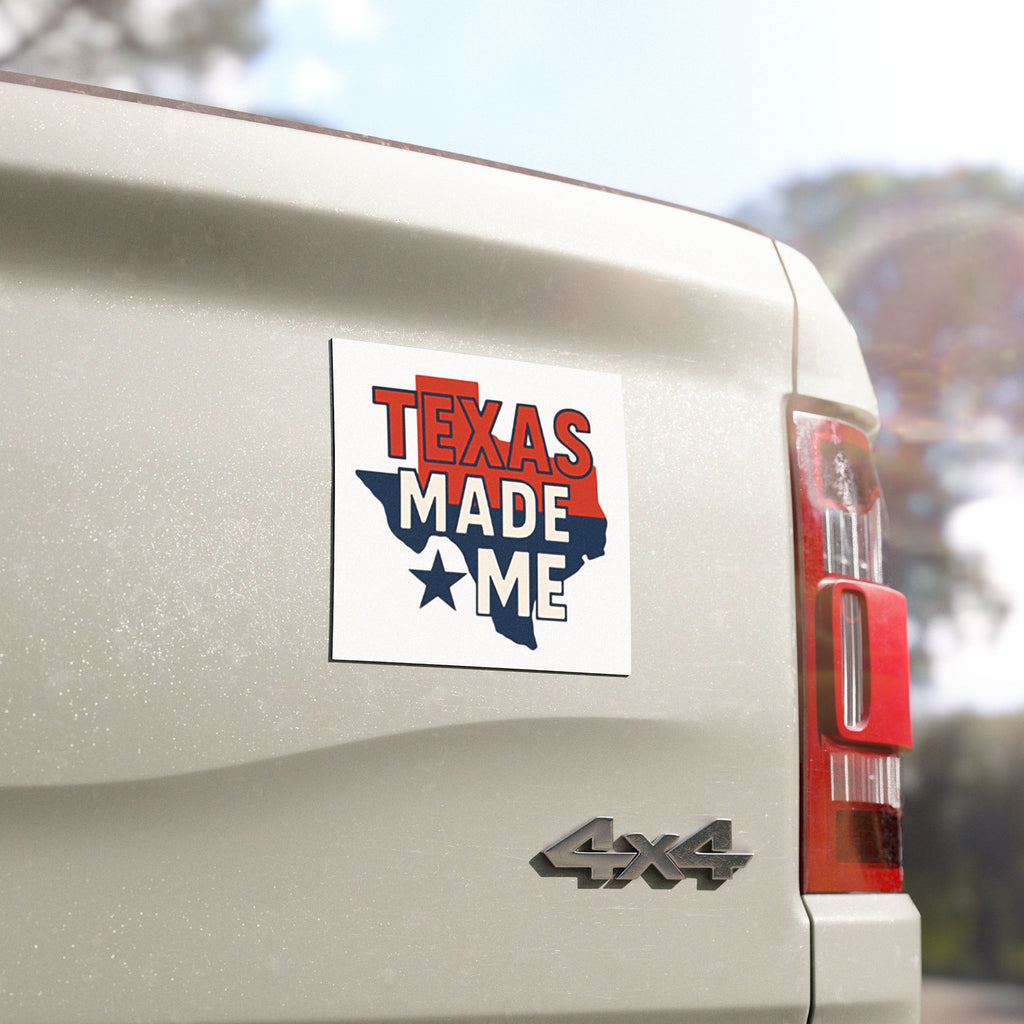 Texas Made Me Car Magnet - Round Lone Star Vehicle Decal