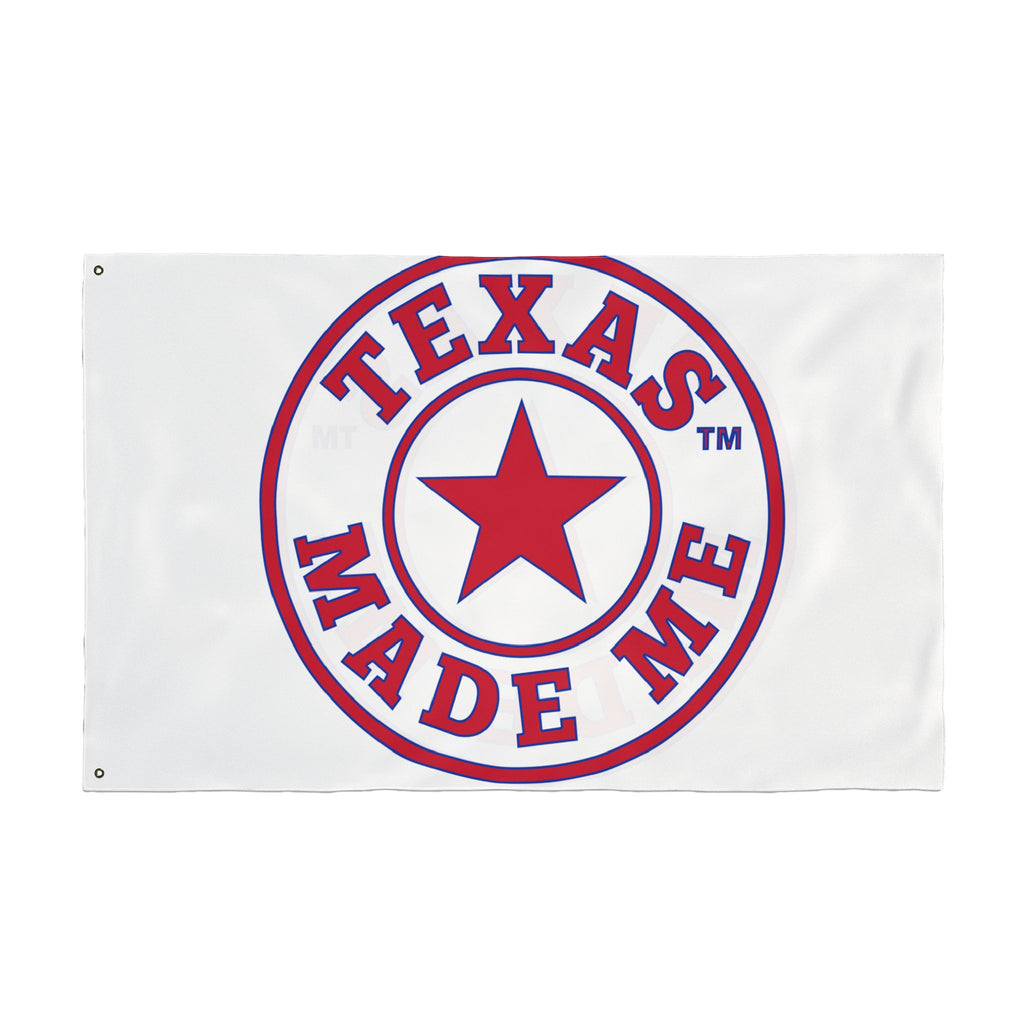 Texas Made Me Double-Sided Flag — Red, White and Blue Star State Pride Outdoor/Indoor Banner