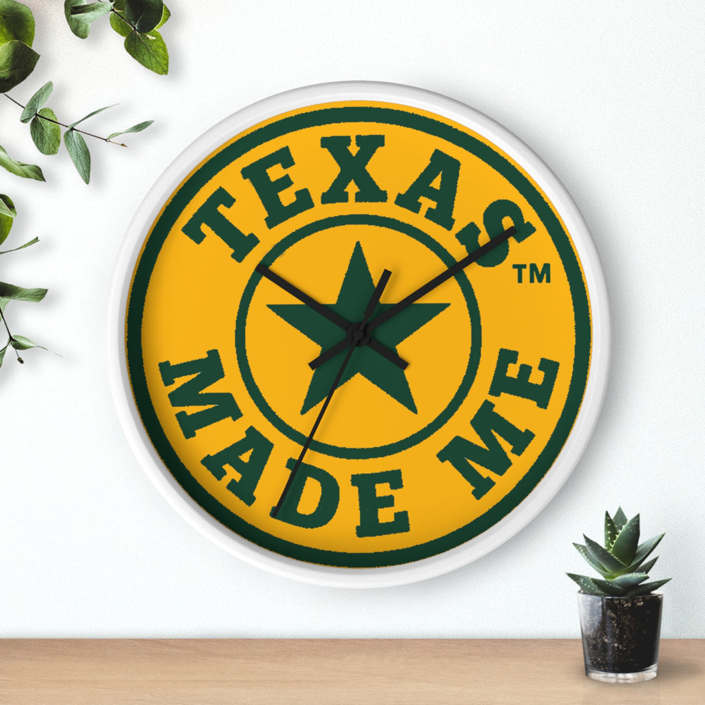 Texas Made Me Wall Clock — Rustic Lone Star Round Clock for Home & Office
