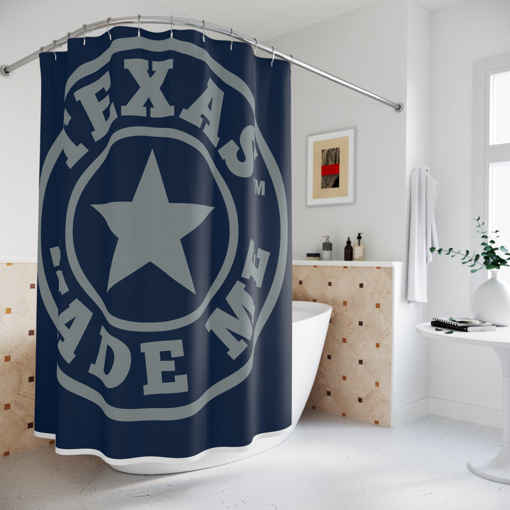 Navy and Blue TMM Logo Shower Curtain