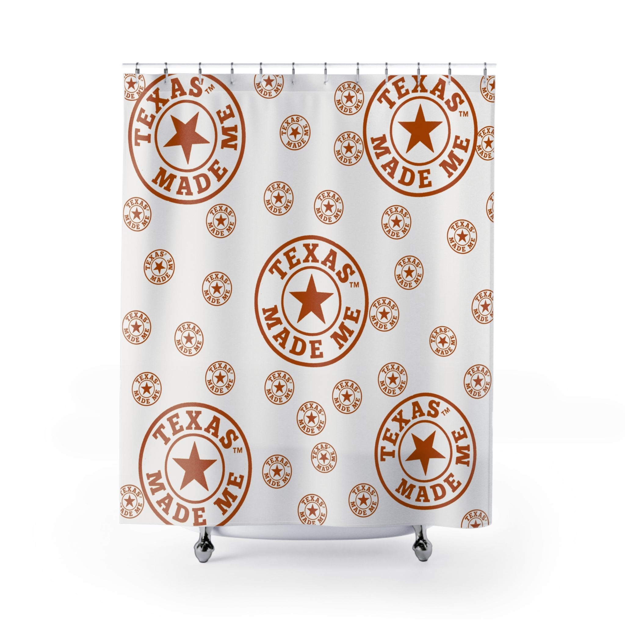Texas Made Me Logo Print Shower Curtain