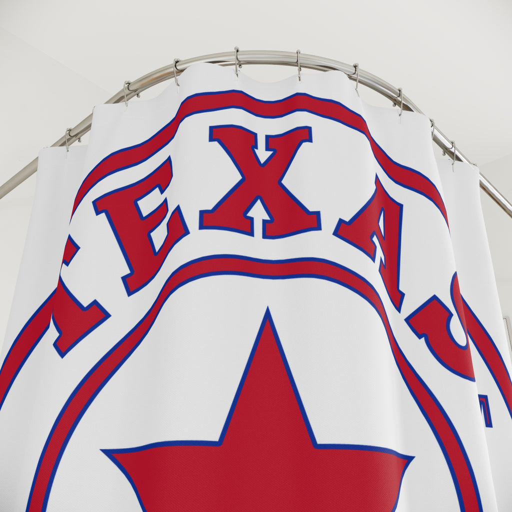 Red, White and Blue TMM Logo Shower Curtain