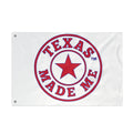 Texas Made Me Double-Sided Flag — Red, White and Blue Star State Pride Outdoor/Indoor Banner
