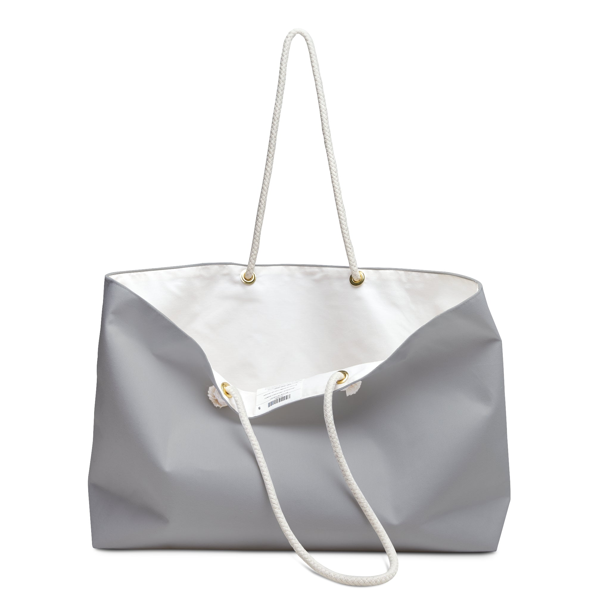 Texas Made Me Weekender Bag — Large Gray Travel Tote with Rope Handles