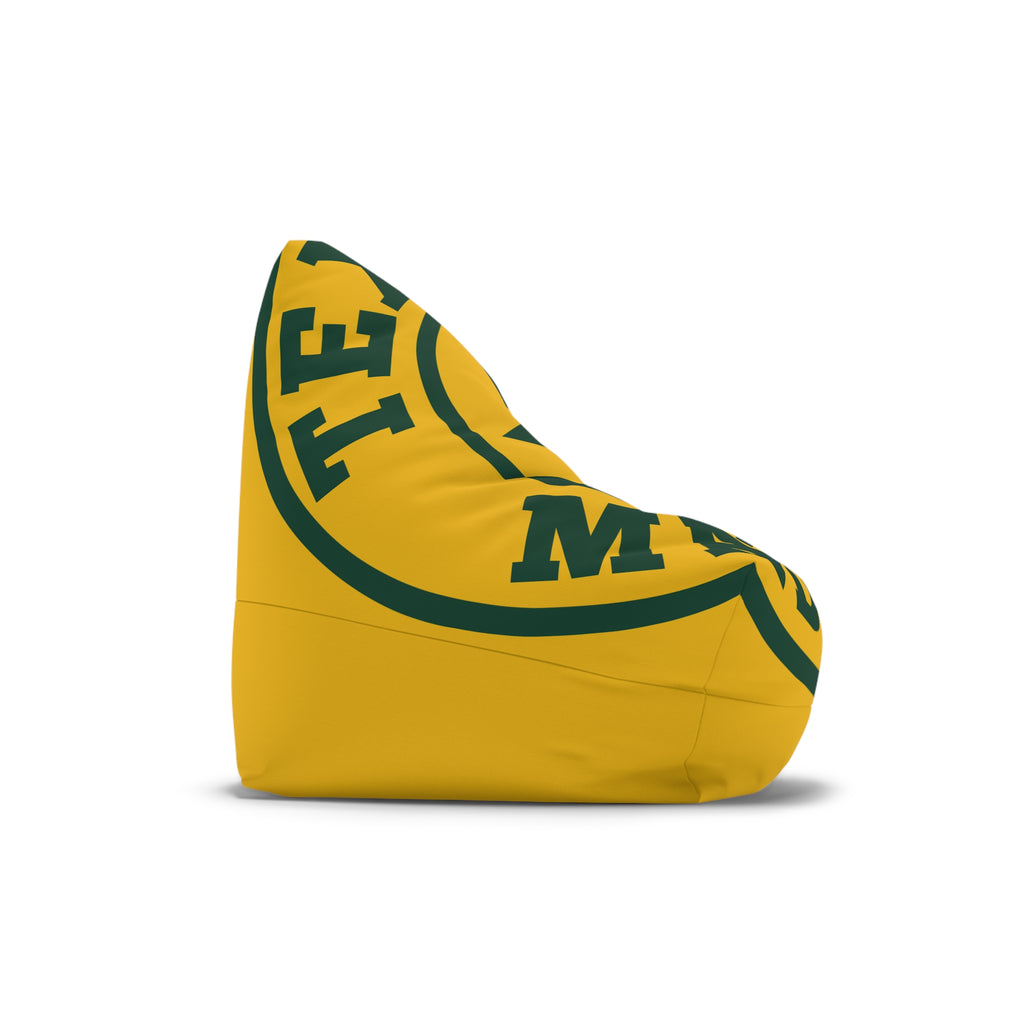 Bean Bag Chair Cover — Green & Gold Star Emblem Accent for Living Room & Game Room