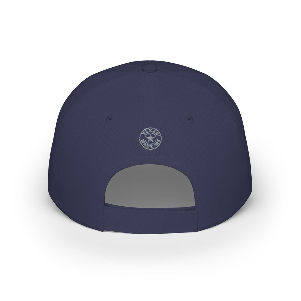 Silver Text Vintage Baseball Cap — Embroidered TX Low Profile Hat