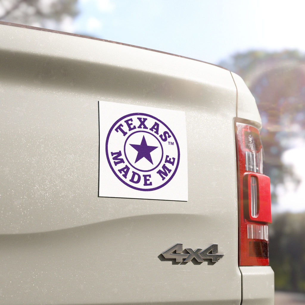 Texas Made Me Car Magnet - Round Lone Star Vehicle Decal