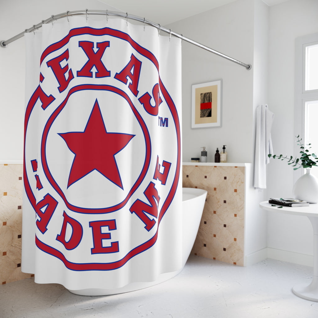 Red, White and Blue TMM Logo Shower Curtain