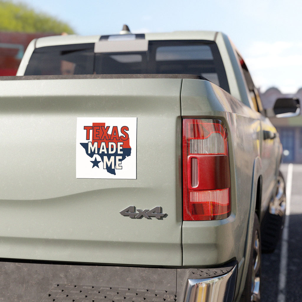 Texas Made Me Car Magnet - Round Lone Star Vehicle Decal
