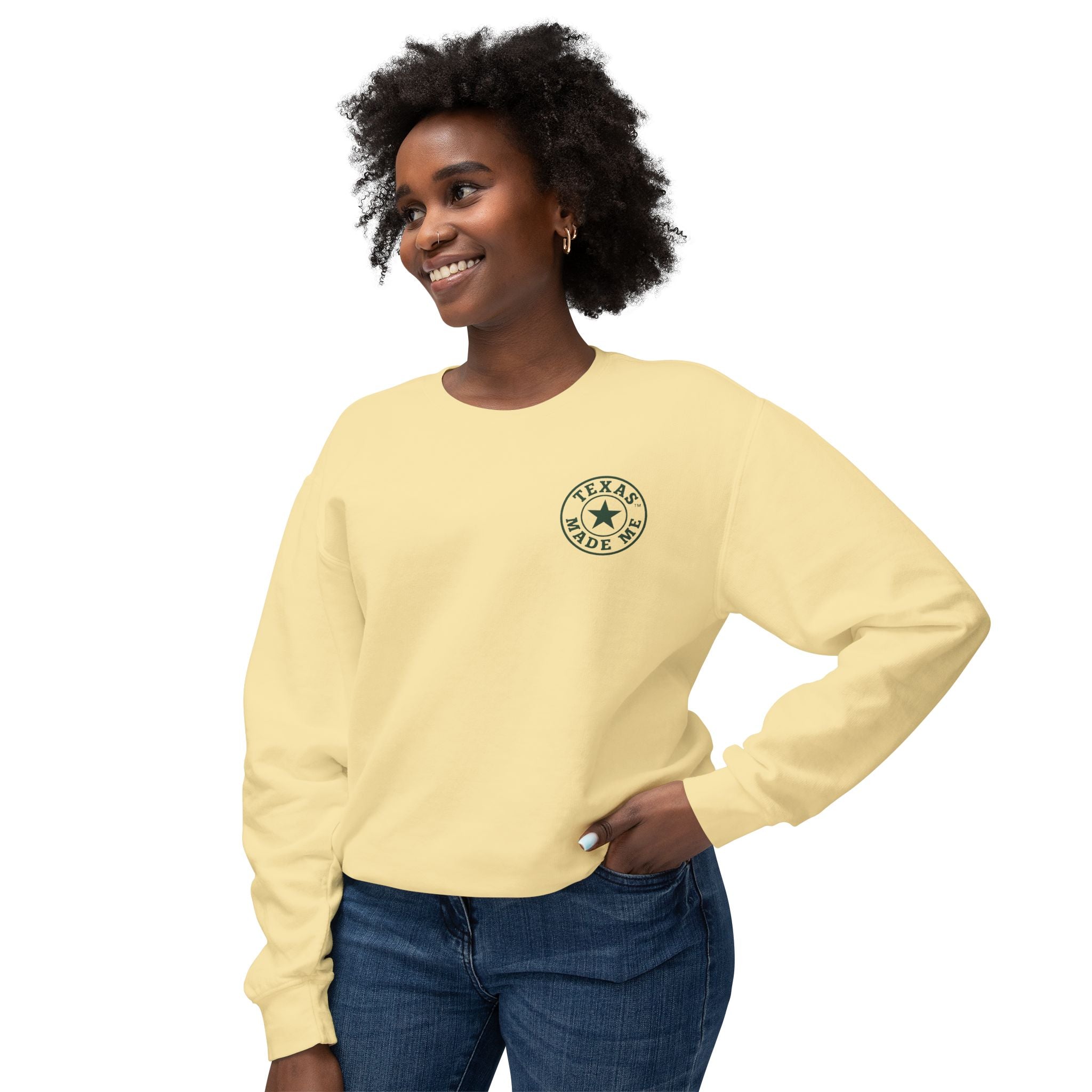 Texas Made Crewneck Sweatshirt — Small Lone Star Logo